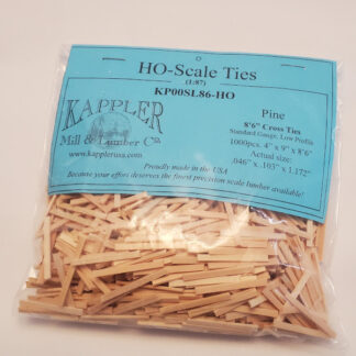 Kappler Mill and Lumber Company HO Scale 8'6" Cross Ties, Low Profile, Qty 1,000 (KP00SL86-HO)