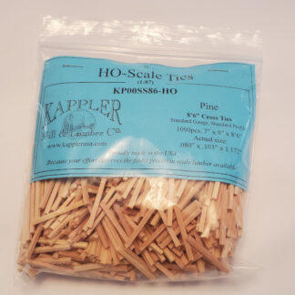 Kappler Mill and Lumber Company HO Scale 8'6" Cross Ties, Standard Profile, Qty 1,000 (KP00SS86-HO)